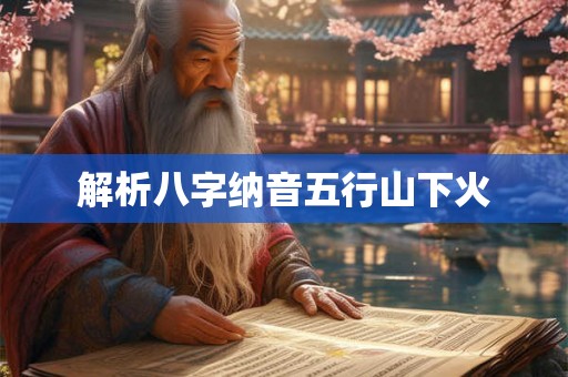 解析八字纳音五行山下火 解析八字纳音五行山下火