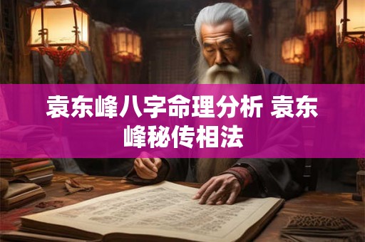 袁东峰八字命理分析 袁东峰秘传相法 袁东峰八字命理分析 袁东峰秘传相法
