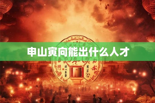申山寅向能出什么人才