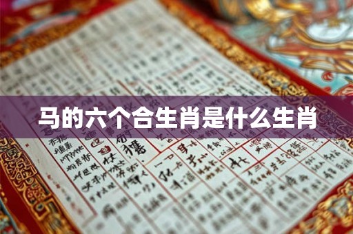 马的六个合生肖是什么生肖