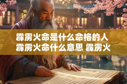 霹雳火命是什么命格的人 霹雳火命什么意思 霹雳火命好不好