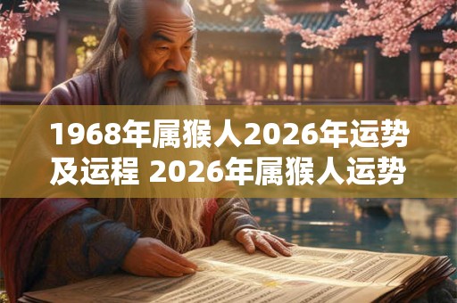 1968年属猴人2026年运势及运程 2026年属猴人运势如何 1968年属猴人2026年运势及运程 2026年属猴人运势如何