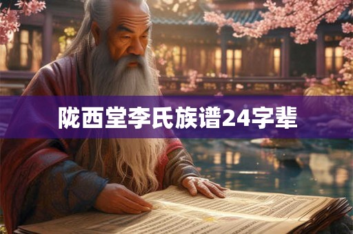 陇西堂李氏族谱24字辈 陇西堂李氏族谱24字辈