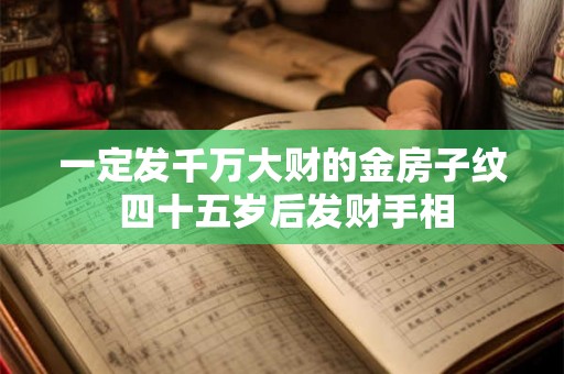 一定发千万大财的金房子纹 四十五岁后发财手相
