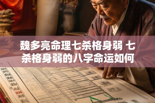 魏多亮命理七杀格身弱 七杀格身弱的八字命运如何