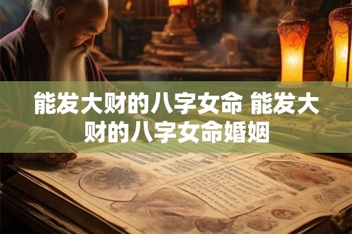 能发大财的八字女命 能发大财的八字女命婚姻 能发大财的八字女命 能发大财的八字女命婚姻