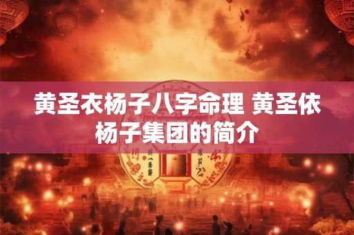 黄圣衣杨子八字命理 黄圣依杨子集团的简介 黄圣衣杨子八字命理 黄圣依杨子集团的简介