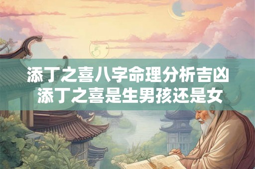 添丁之喜八字命理分析吉凶 添丁之喜是生男孩还是女孩 添丁之喜八字命理分析吉凶 添丁之喜是生男孩还是女孩