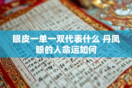 眼皮一单一双代表什么 丹凤眼的人命运如何 眼皮一单一双代表什么 丹凤眼的人命运如何
