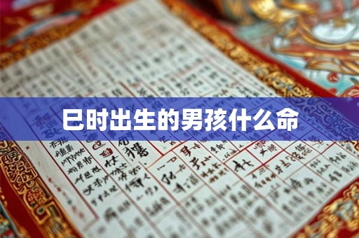 巳时出生的男孩什么命