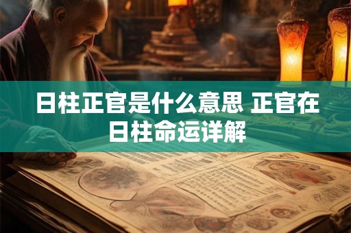 日柱正官是什么意思 正官在日柱命运详解