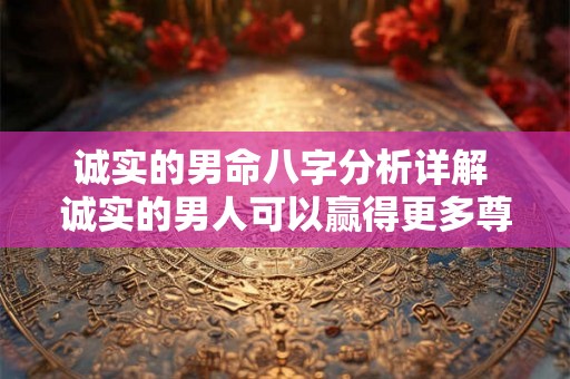 诚实的男命八字分析详解 诚实的男人可以赢得更多尊重 诚实的男命八字分析详解 诚实的男人可以赢得更多尊重