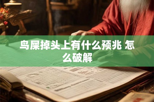 鸟屎掉头上有什么预兆 怎么破解 鸟屎掉头上有什么预兆 怎么破解