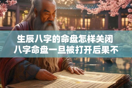 生辰八字的命盘怎样关闭 八字命盘一旦被打开后果不堪设想 生辰八字的命盘怎样关闭 八字命盘一旦被打开后果不堪设想