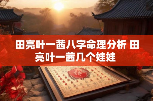 田亮叶一茜八字命理分析 田亮叶一茜几个娃娃 田亮叶一茜八字命理分析 田亮叶一茜几个娃娃