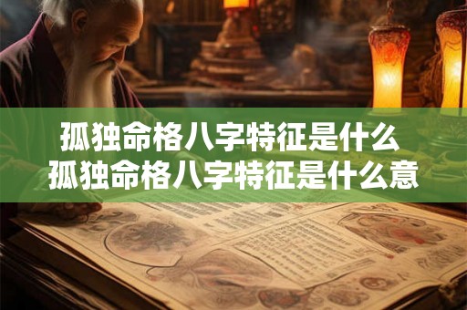 孤独命格八字特征是什么 孤独命格八字特征是什么意思 孤独命格八字特征是什么 孤独命格八字特征是什么意思