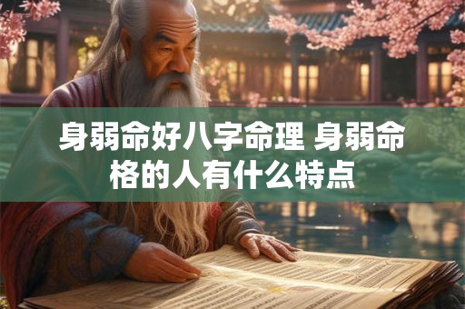 身弱命好八字命理 身弱命格的人有什么特点 身弱命好八字命理 身弱命格的人有什么特点