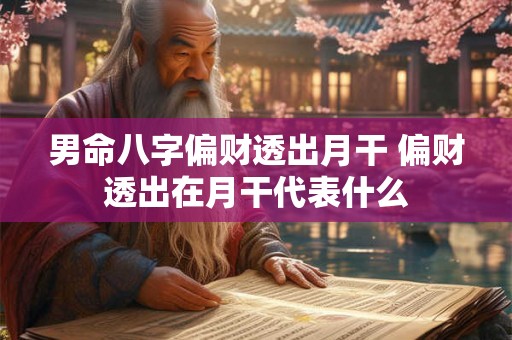 男命八字偏财透出月干 偏财透出在月干代表什么 男命八字偏财透出月干 偏财透出在月干代表什么