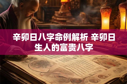 辛卯日八字命例解析 辛卯日生人的富贵八字