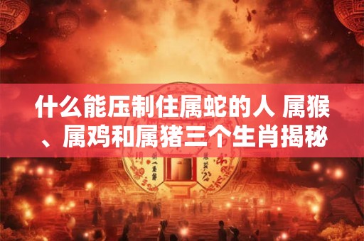 什么能压制住属蛇的人 属猴、属鸡和属猪三个生肖揭秘