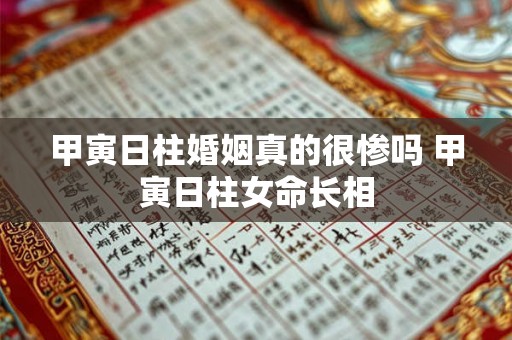 甲寅日柱婚姻真的很惨吗 甲寅日柱女命长相