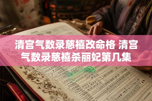 清宫气数录慈禧改命格 清宫气数录慈禧杀丽妃第几集 清宫气数录慈禧改命格 清宫气数录慈禧杀丽妃第几集