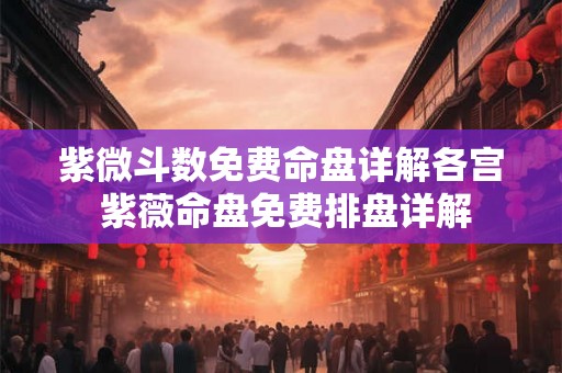 紫微斗数免费命盘详解各宫 紫薇命盘免费排盘详解