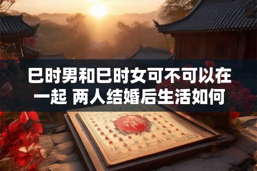 巳时男和巳时女可不可以在一起 两人结婚后生活如何 巳时男和巳时女可不可以在一起 两人结婚后生活如何