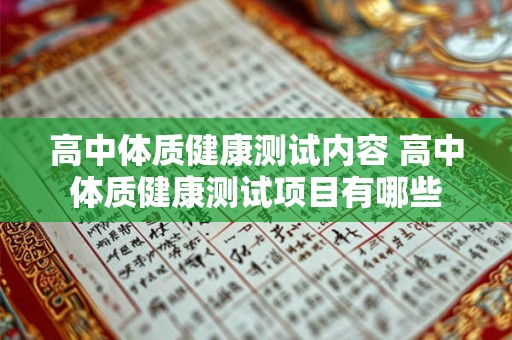 高中体质健康测试内容 高中体质健康测试项目有哪些 高中体质健康测试内容 高中体质健康测试项目有哪些