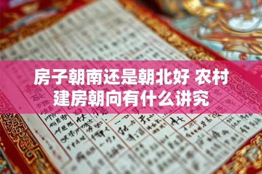 房子朝南还是朝北好 农村建房朝向有什么讲究 房子朝南还是朝北好 农村建房朝向有什么讲究