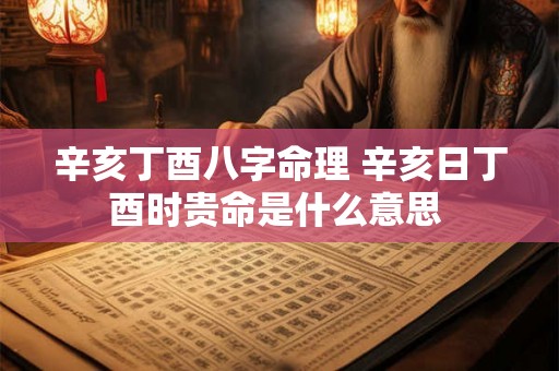 辛亥丁酉八字命理 辛亥日丁酉时贵命是什么意思 辛亥丁酉八字命理 辛亥日丁酉时贵命是什么意思