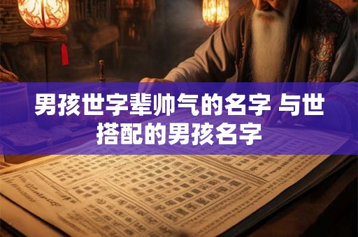 男孩世字辈帅气的名字 与世搭配的男孩名字 男孩世字辈帅气的名字 与世搭配的男孩名字