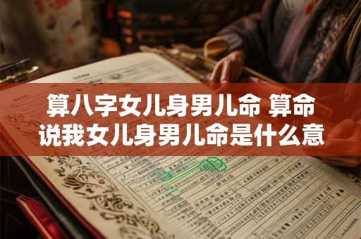 算八字女儿身男儿命 算命说我女儿身男儿命是什么意思