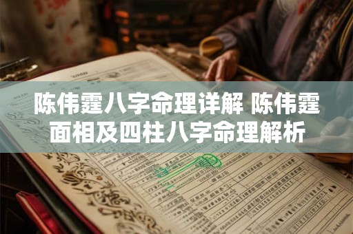陈伟霆八字命理详解 陈伟霆面相及四柱八字命理解析 陈伟霆八字命理详解 陈伟霆面相及四柱八字命理解析