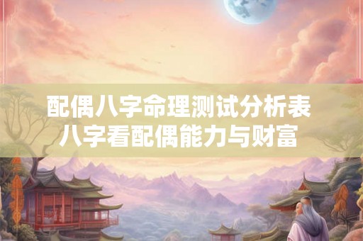 配偶八字命理测试分析表 八字看配偶能力与财富 配偶八字命理测试分析表 八字看配偶能力与财富