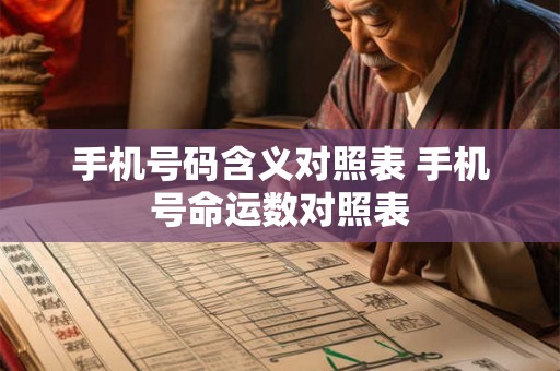 手机号码含义对照表 手机号命运数对照表