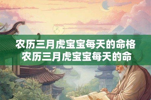农历三月虎宝宝每天的命格 农历三月虎宝宝每天的命格都一样吗 农历三月虎宝宝每天的命格 农历三月虎宝宝每天的命格都一样吗