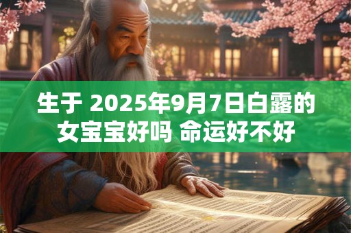 生于 2025年9月7日白露的女宝宝好吗 命运好不好 生于 2025年9月7日白露的女宝宝好吗 命运好不好