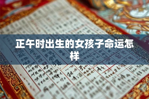 正午时出生的女孩子命运怎样