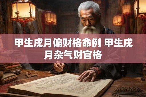 甲生戍月偏财格命例 甲生戌月杂气财官格 甲生戍月偏财格命例 甲生戌月杂气财官格