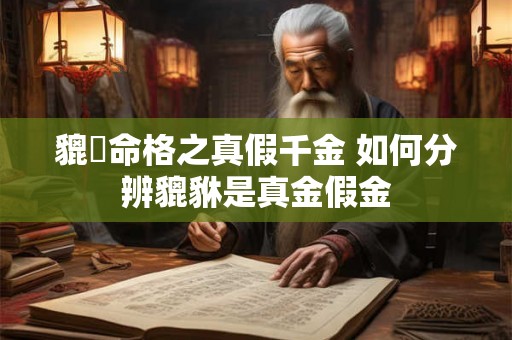 貔恘命格之真假千金 如何分辨貔貅是真金假金 貔恘命格之真假千金 如何分辨貔貅是真金假金