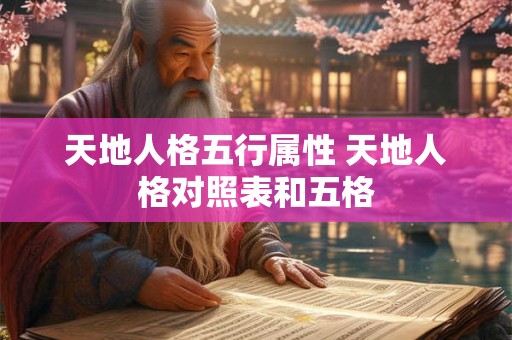 天地人格五行属性 天地人格对照表和五格