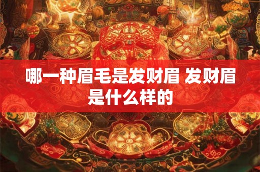 哪一种眉毛是发财眉 发财眉是什么样的