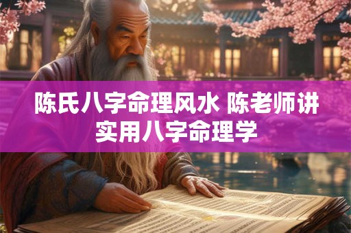 陈氏八字命理风水 陈老师讲实用八字命理学