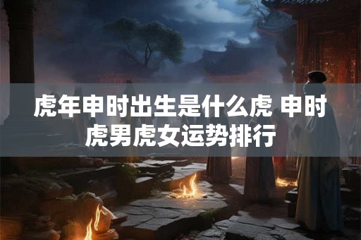 虎年申时出生是什么虎 申时虎男虎女运势排行