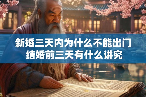 新婚三天内为什么不能出门 结婚前三天有什么讲究 新婚三天内为什么不能出门 结婚前三天有什么讲究