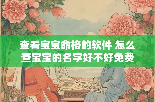查看宝宝命格的软件 怎么查宝宝的名字好不好免费 查看宝宝命格的软件 怎么查宝宝的名字好不好免费