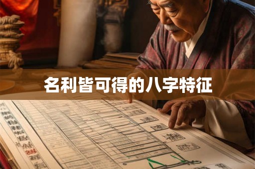 名利皆可得的八字特征 名利皆可得的八字特征