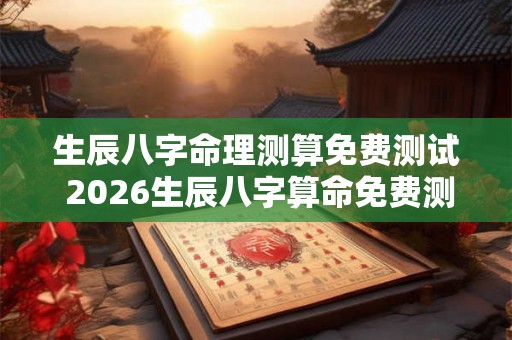 生辰八字命理测算免费测试 2026生辰八字算命免费测试 生辰八字命理测算免费测试 2026生辰八字算命免费测试