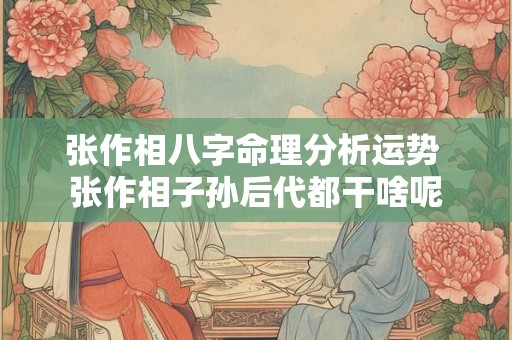 张作相八字命理分析运势 张作相子孙后代都干啥呢